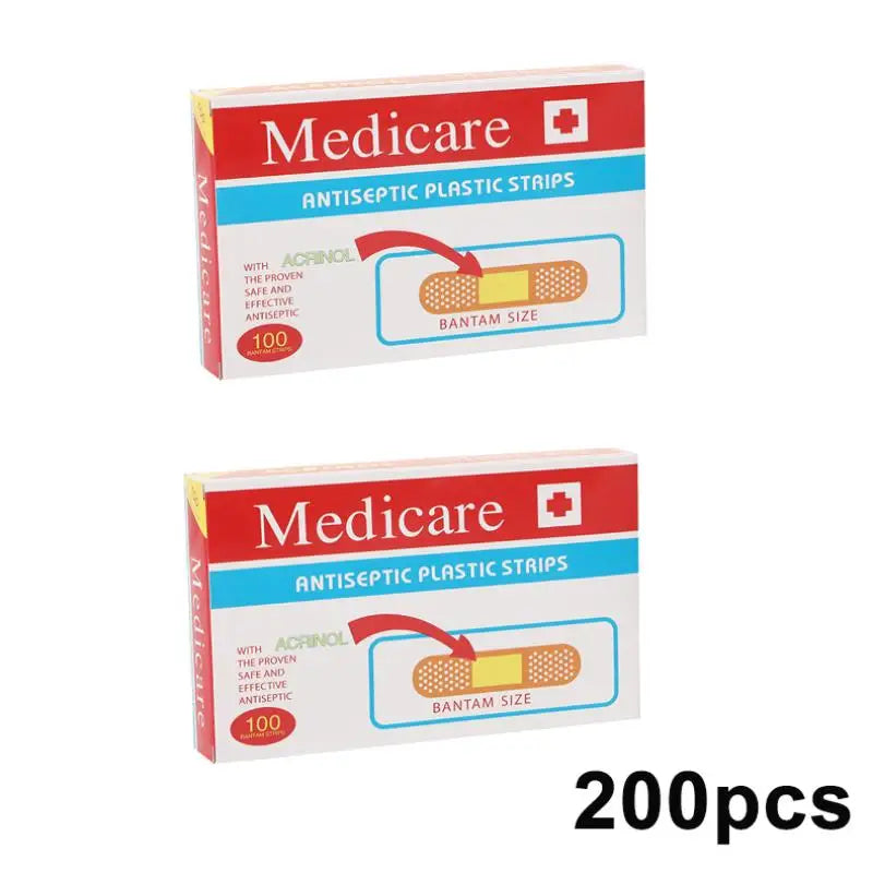 100/200Pcs Waterproof Band-Aids Adhesive Bandages First Aid Medical Supplies Anti-Bacteria Breathable Wound Plaster